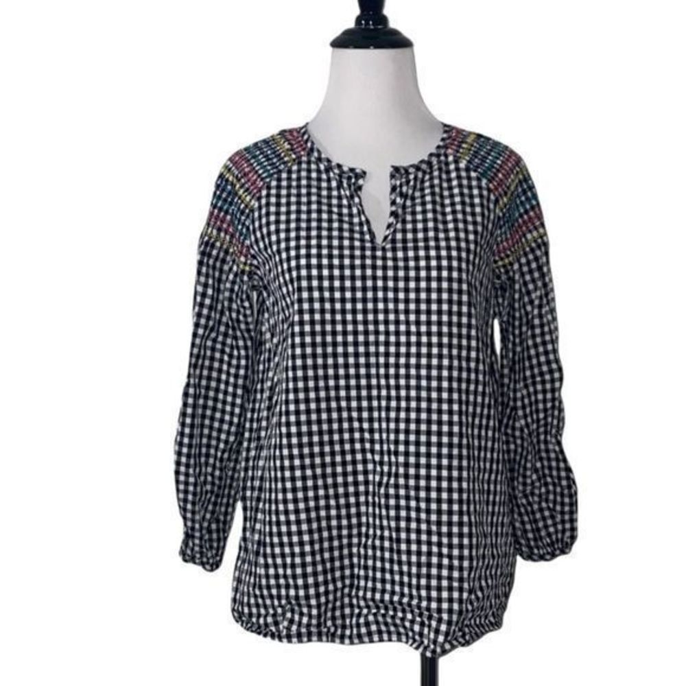 Madewell XS women’s Smocked Gingham Top
